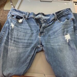 Hollister Men's Blue Distressed Boyfriend Jeans